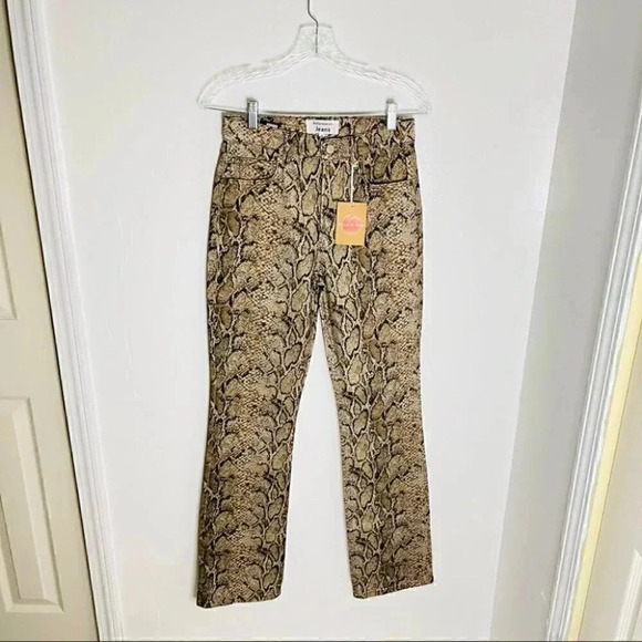 NWT Reformation Peyton Hight Waist Bootcut Jeans in Snake - Picture 2 of 8